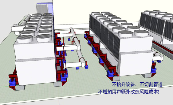 屋頂空調(diào)機(jī)組震動(dòng)噪聲大，不切管道不抬設(shè)備方案這樣做！