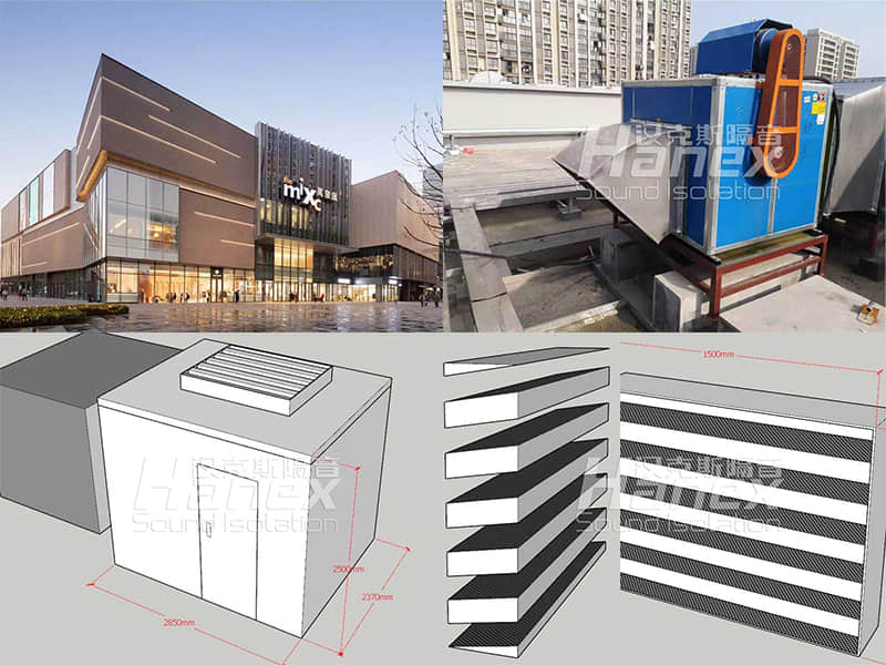 樓頂油煙風(fēng)機(jī)噪聲治理案例-昆山萬(wàn)象匯爐魚